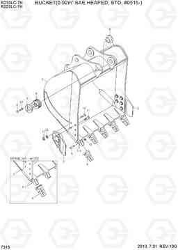 7315 BUCKET(0.92M3 SAE HEAPED, STD, #0515-) R210/220LC-7H, Hyundai