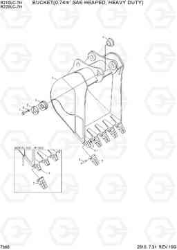 7360 BUCKET(0.74M3 SAE HEAPED, HEAVY DUTY) R210/220LC-7H, Hyundai