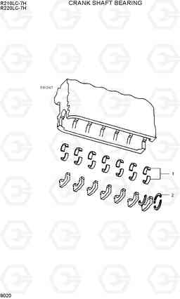 9020 CRANK SHAFT BEARING R210/220LC-7H, Hyundai