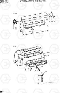 9040 ENGINE ATTACHING PARTS R210/220LC-7H, Hyundai