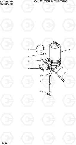 9170 OIL FILTER MOUNTING R210/220LC-7H, Hyundai