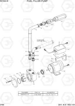 2100 FUEL FILLER PUMP R210LC-9, Hyundai