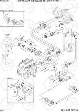 3100 UPPER HYD PIPING(BASE, MCV TYPE 1) R210LC-9, Hyundai