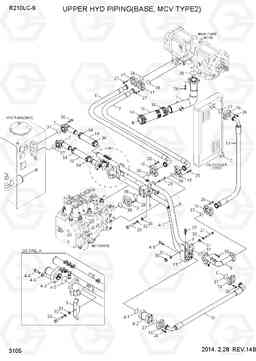 3105 UPPER HYD PIPING(BASE, MCV TYPE 2) R210LC-9, Hyundai