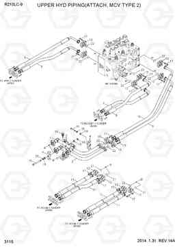 3115 UPPER HYD PIPING(ATTACH, MCV TYPE 2) R210LC-9, Hyundai