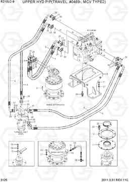 3125 UPPER HYD PIP(TRAVEL, #0469-, MCV TYPE2) R210LC-9, Hyundai