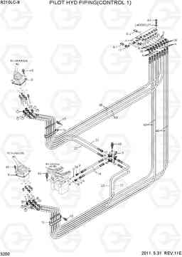 3200 PILOT HYD PIPING(CONTROL 1, MCV TYPE 1) R210LC-9, Hyundai