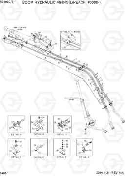 3405 BOOM HYD PIPING(L/REACH, #0086-) R210LC-9, Hyundai