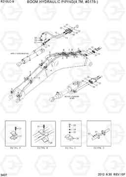 3407 BOOM HYD PIPING(4.7M, #0178-) R210LC-9, Hyundai