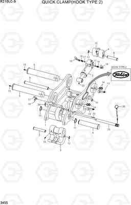 3455 QUICK CLAMP(HOOK TYPE 2, -#1810) R210LC-9, Hyundai