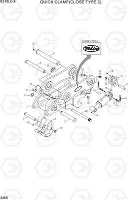 3456 QUICK CLAMP(CLOSED TYPE 2, -#1810) R210LC-9, Hyundai