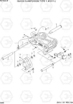 3460 QUICK CLAMP(HOOK TYPE 1, #1811-) R210LC-9, Hyundai