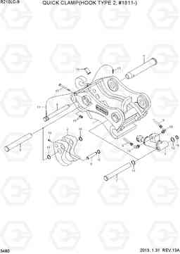 3480 QUICK CLAMP(HOOK TYPE 2, #1811-) R210LC-9, Hyundai