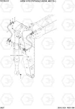 3527 ARM HYD PIPING(2.065M, #0178-) R210LC-9, Hyundai