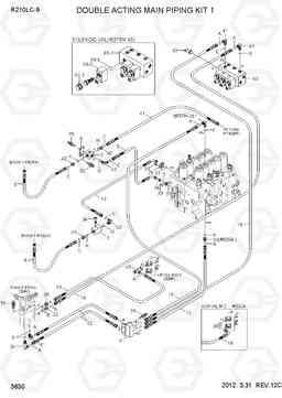 3630 DOUBLE ACTING MAIN PIPING KIT 1 R210LC-9, Hyundai