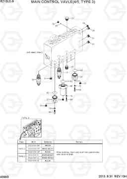 4099D MAIN CONTROL VALVE(4/5, TYPE 3) R210LC-9, Hyundai