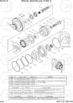 4151 TRAVEL MOTOR (2/2, TYPE 1) R210LC-9, Hyundai