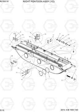 5110 RIGHT PONTOON ASSY (1/2) R210LC-9, Hyundai