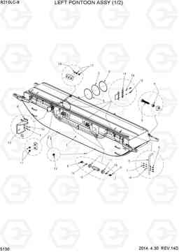 5130 LEFT PONTOON ASSY (1/2) R210LC-9, Hyundai