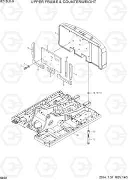 6400 UPPER FRAME & COUNTERWEIGHT R210LC-9, Hyundai