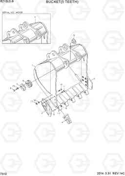 7310 BUCKET(5 TEETH) R210LC-9, Hyundai