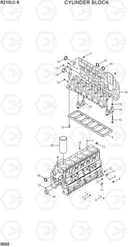 9050 CYLINDER BLOCK R210LC-9, Hyundai