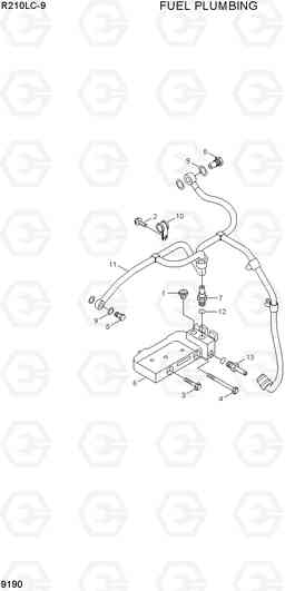 9190 FUEL PLUMBING R210LC-9, Hyundai