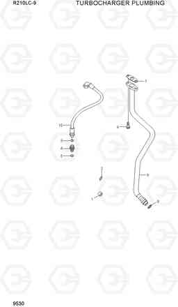 9530 TURBOCHARGER PLUMBING R210LC-9, Hyundai