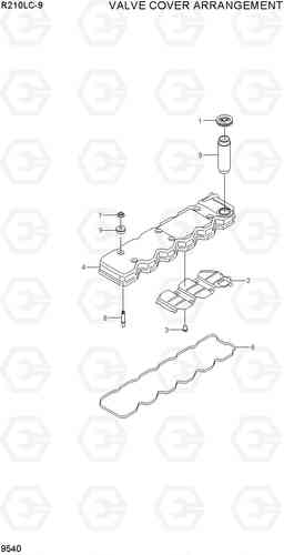 9540 VALVE COVER ARRANGEMENT R210LC-9, Hyundai