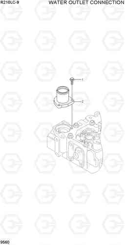 9560 WATER OUTLET CONNECTION R210LC-9, Hyundai