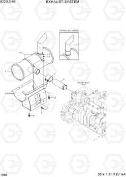 1030 EXHAUST SYSTEM R220LC-9S, Hyundai