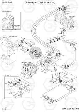 3100 UPPER HYD PIPING(BASE) R220LC-9S, Hyundai