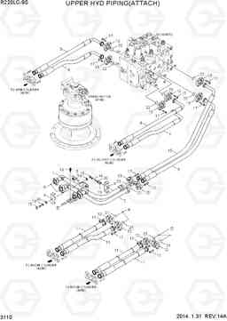 3110 UPPER HYD PIPING(ATTACH) R220LC-9S, Hyundai