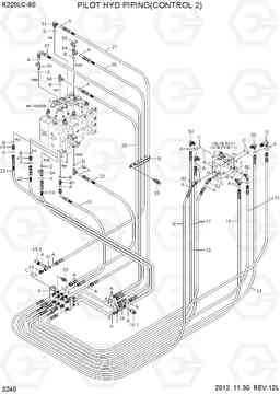 3240 PILOT HYD PIPING(CONTROL 2, #3529-) R220LC-9S, Hyundai