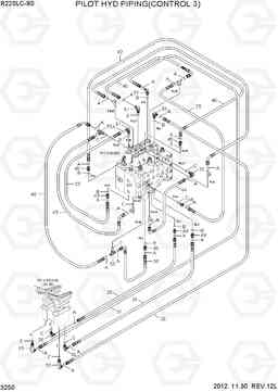 3250 PILOT HYD PIPING(CONTROL 3, #3529-) R220LC-9S, Hyundai