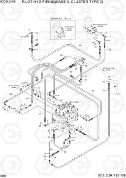 3297 PILOT HYD PIPING(BASE 3, CLUSTER TYPE 2) R220LC-9S, Hyundai