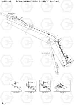 3415 BOOM GREASE LUB SYSTEM(L/REACH, OPT) R220LC-9S, Hyundai