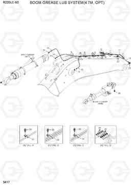 3417 BOOM GREASE LUB SYSTEM(4.7M, OPT) R220LC-9S, Hyundai