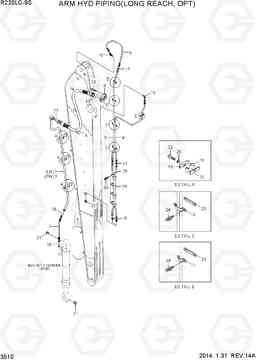 3510 ARM HYD PIPING(LONG REACH, OPT) R220LC-9S, Hyundai