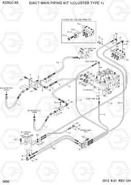3630 D/ACT MAIN PIPING KIT 1(CLUSTER TYPE 1) R220LC-9S, Hyundai