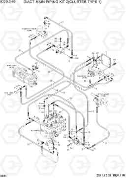 3631 D/ACT MAIN PIPING KIT 2(CLUSTER TYPE 1) R220LC-9S, Hyundai