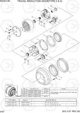 4157 TRAVEL REDUCTION GEAR(TYPE 2 & 3) R220LC-9S, Hyundai