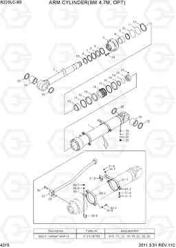 4215 ARM CYLINDER(BM 4.7M, OPT) R220LC-9S, Hyundai