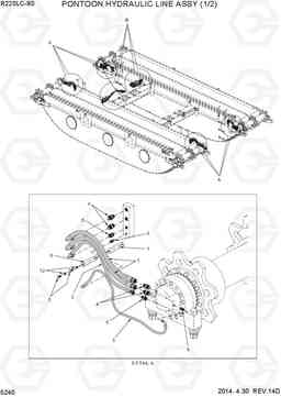 5240 PONTOON HYDRAULIC LINE ASSY (1/2) R220LC-9S, Hyundai