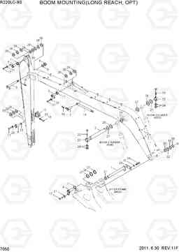 7050 BOOM MOUNTING(LONG REACH, OPT) R220LC-9S, Hyundai