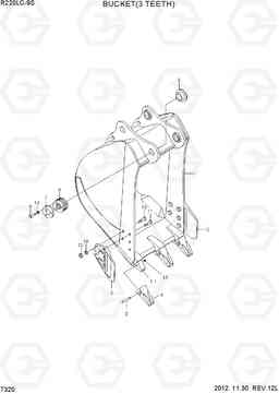 7320 BUCKET(3 TEETH) R220LC-9S, Hyundai