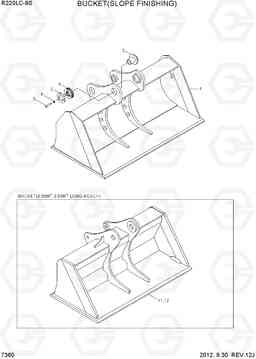 7360 BUCKET(SLOPE FINISHING) R220LC-9S, Hyundai