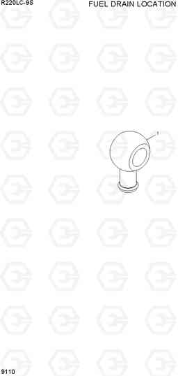 9110 FUEL DRAIN LOCATION R220LC-9S, Hyundai