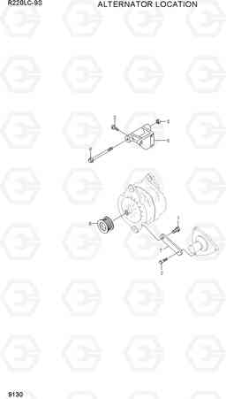 9130 ALTERNATOR LOCATION R220LC-9S, Hyundai