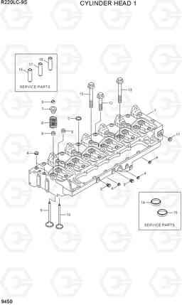 9450 CYLINDER HEAD 1 R220LC-9S, Hyundai